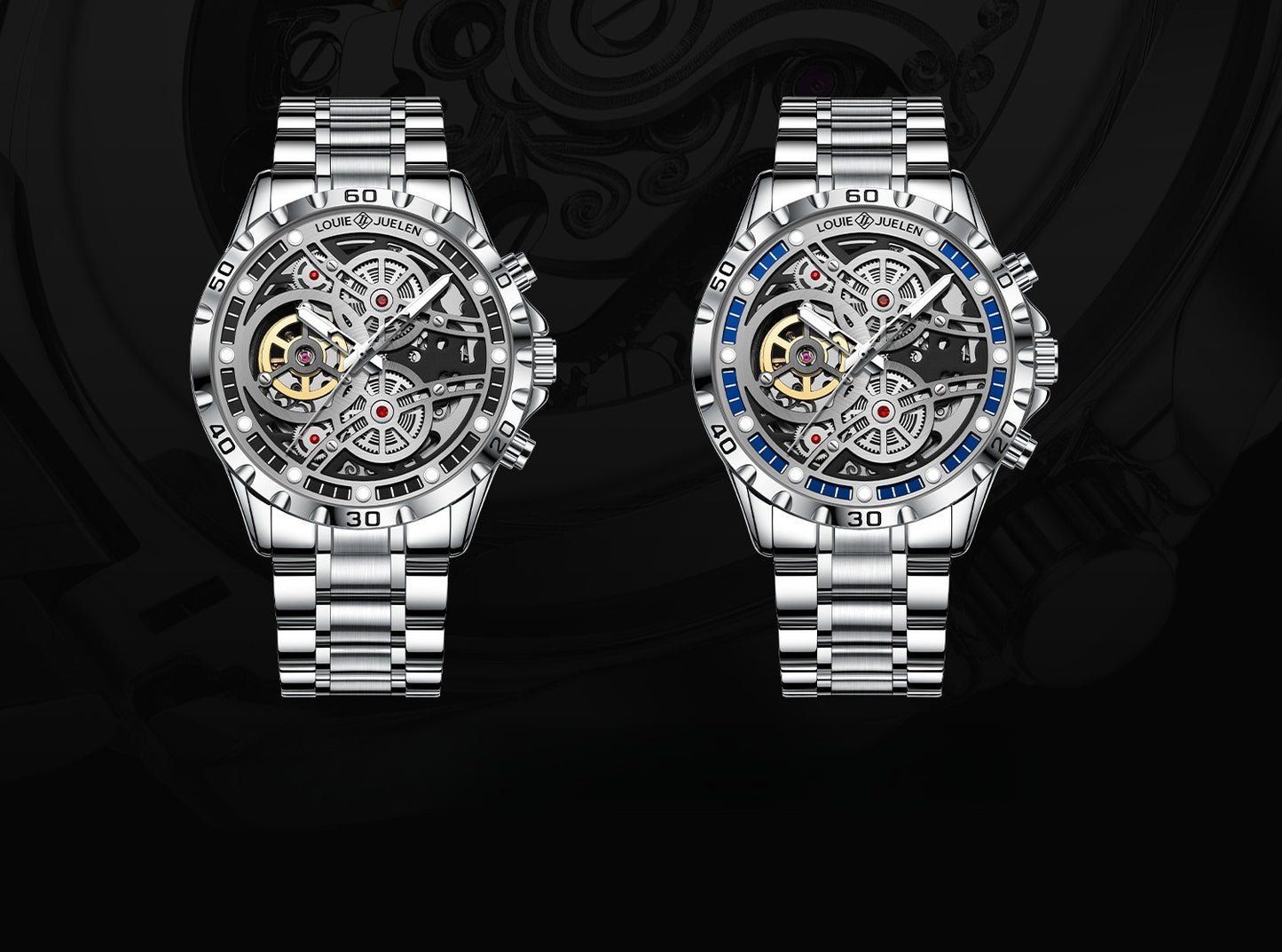 Fully automatic hollow business men's mechanical watch