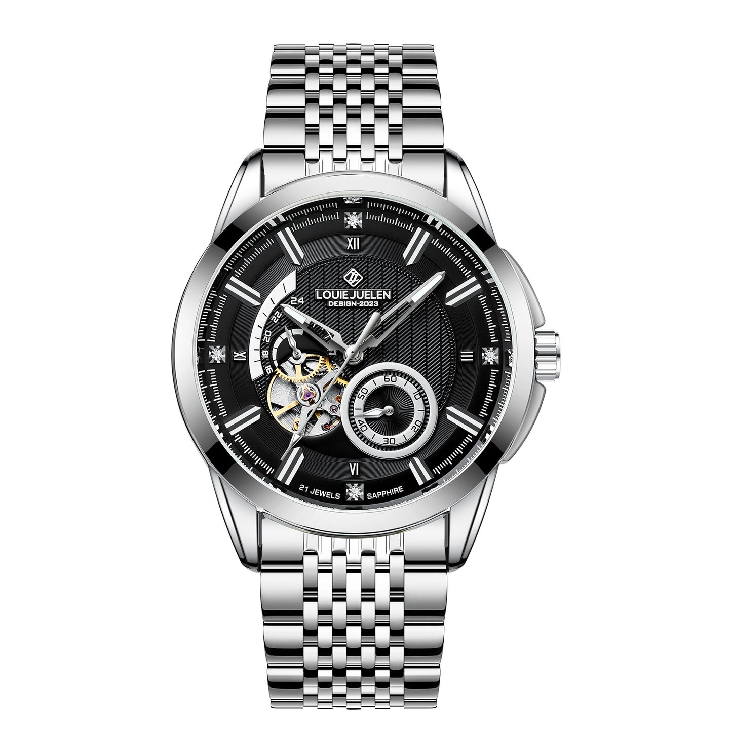 Business men's luminous mechanical watch