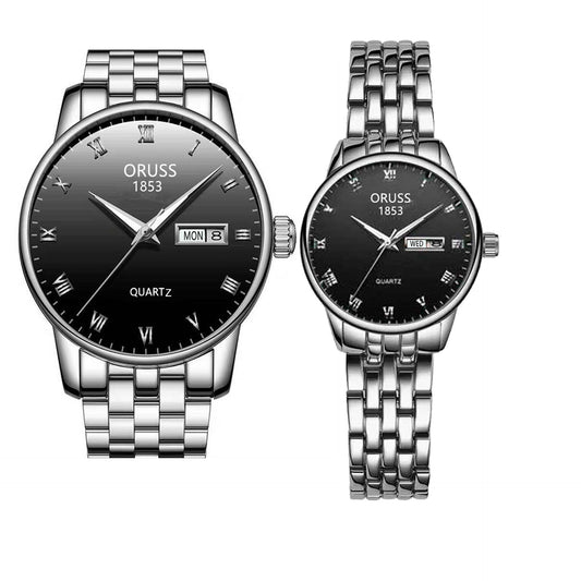 His & Hers Tungsten Steel Couple Watches