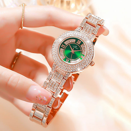 Diamond-encrusted light luxury high-end fashion women's quartz watch