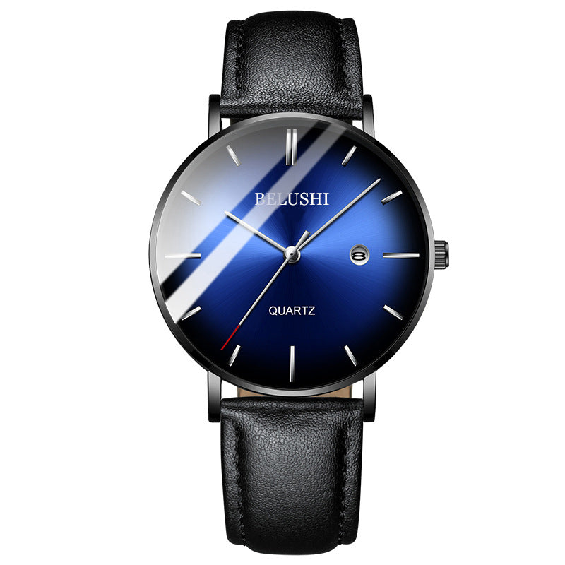 Blu-ray ultra-thin fashion men's quartz watch
