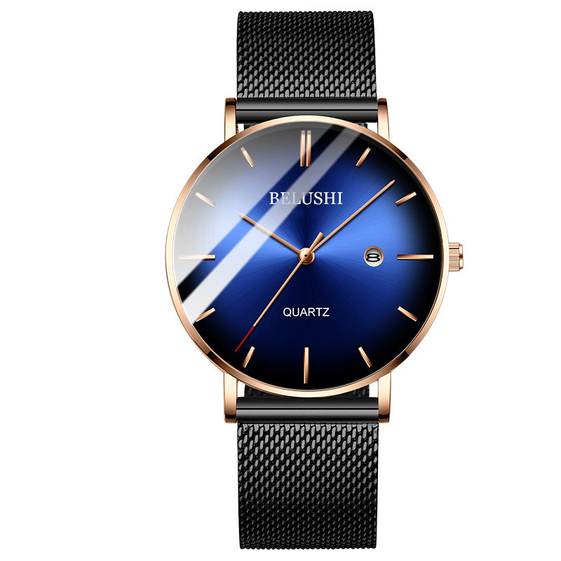 Blu-ray ultra-thin fashion men's quartz watch
