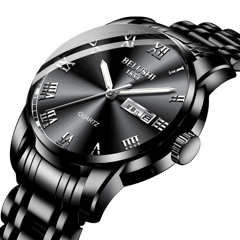 Steel belt fashion men's watch waterproof quartz watch