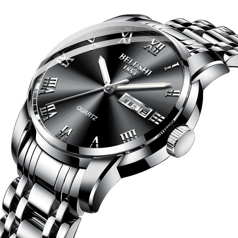 Steel belt fashion men's watch waterproof quartz watch