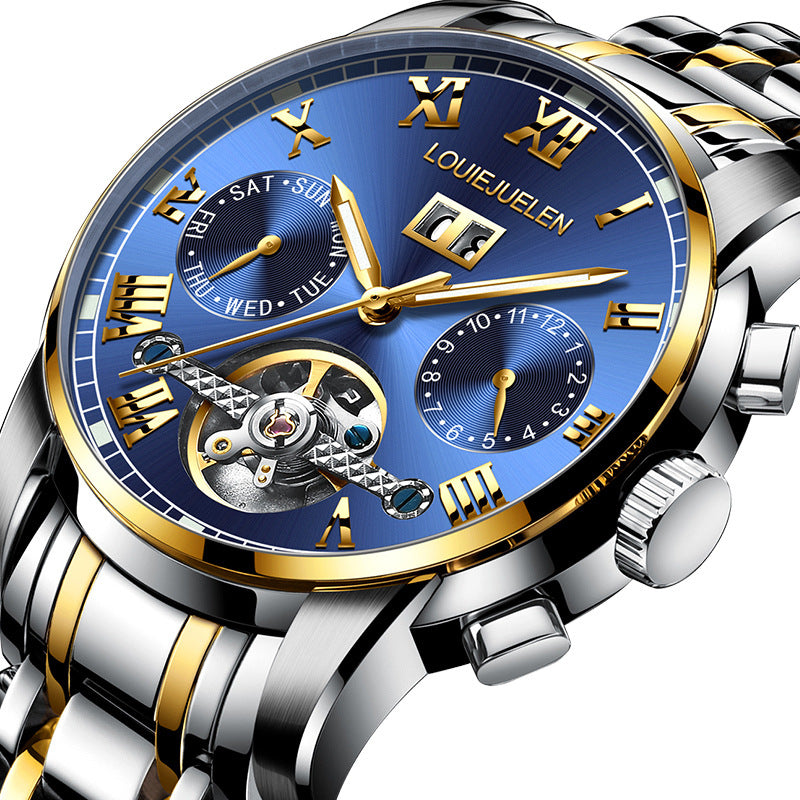 Men's fashion tourbillon multi-function automatic mechanical watch