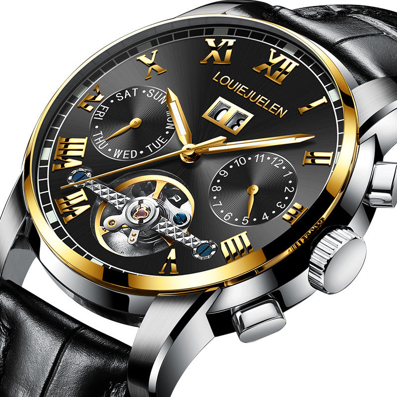 Men's fashion tourbillon multi-function automatic mechanical watch