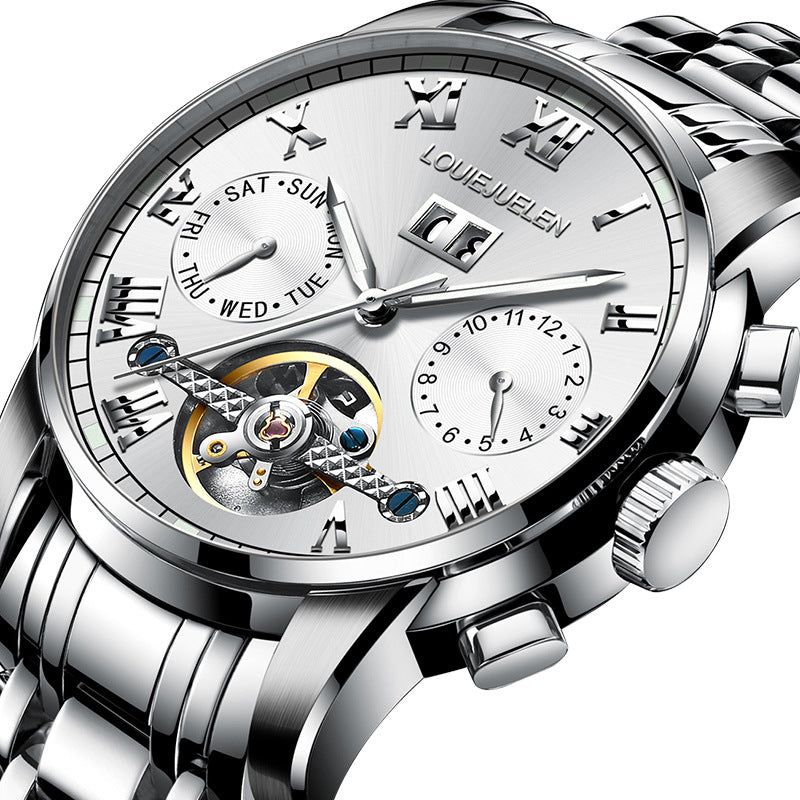Men's fashion tourbillon multi-function automatic mechanical watch