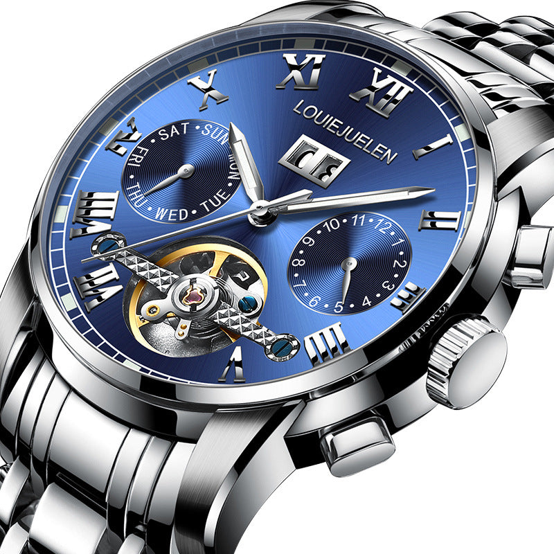 Men's fashion tourbillon multi-function automatic mechanical watch