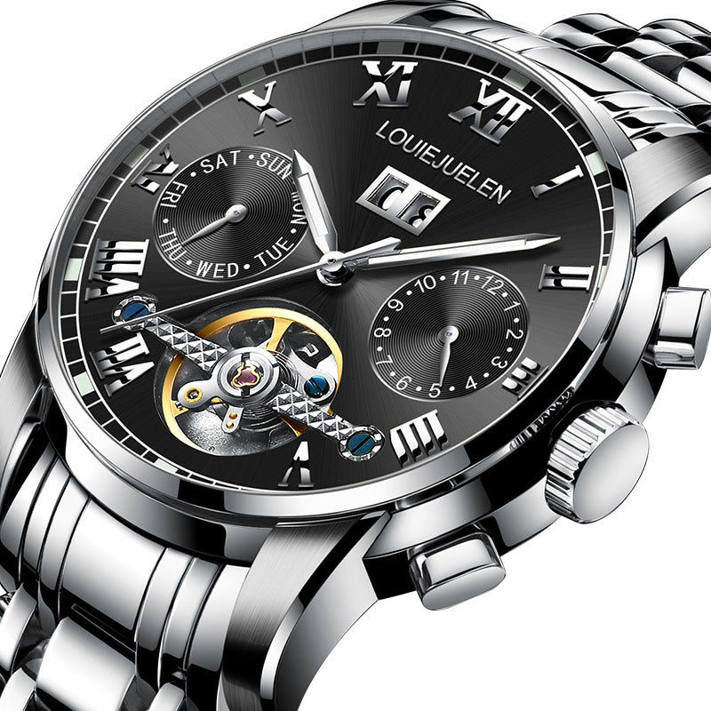 Men's fashion tourbillon multi-function automatic mechanical watch