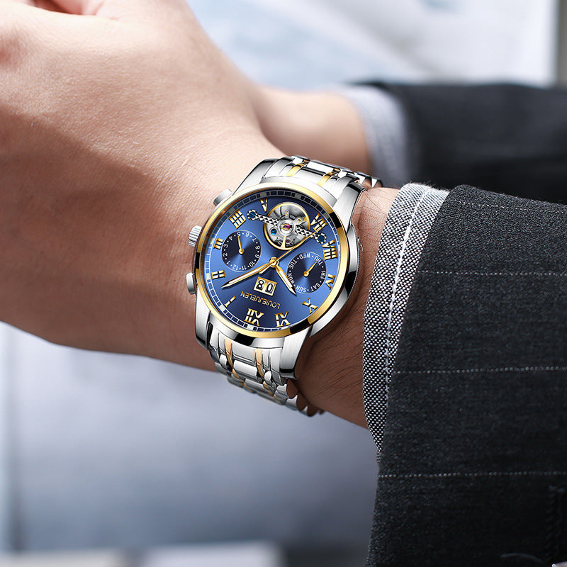 Men's fashion tourbillon multi-function automatic mechanical watch