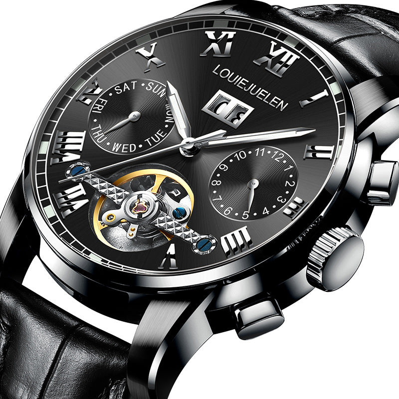 Men's fashion tourbillon multi-function automatic mechanical watch