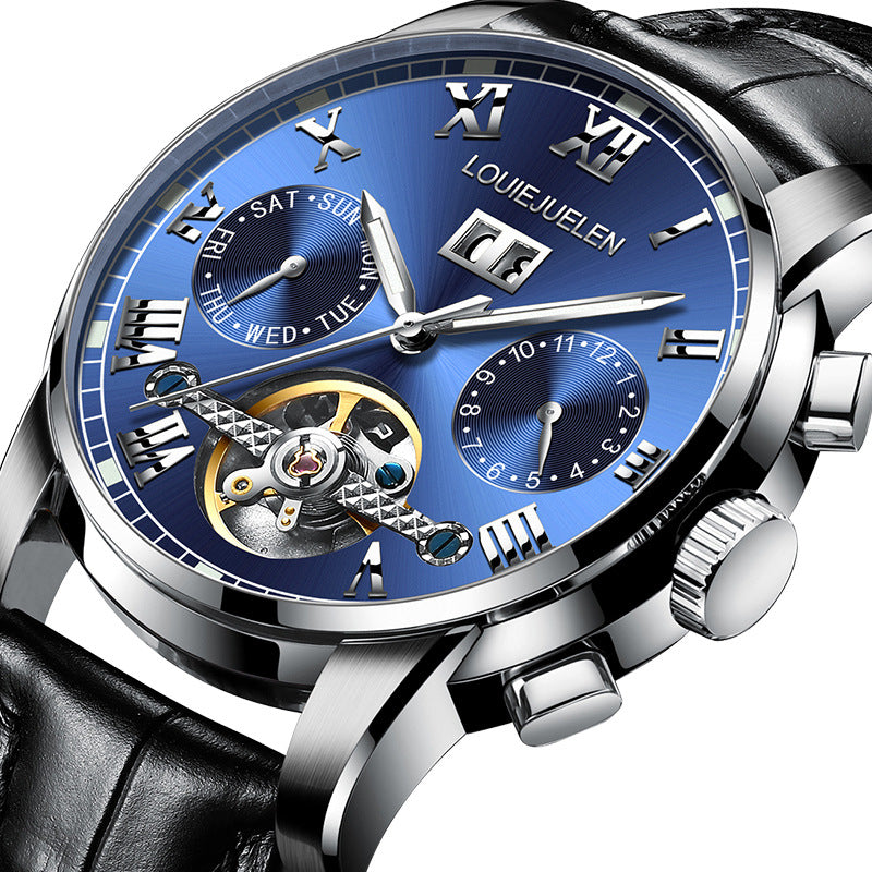 Men's fashion tourbillon multi-function automatic mechanical watch