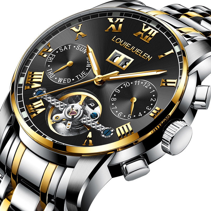 Men's fashion tourbillon multi-function automatic mechanical watch