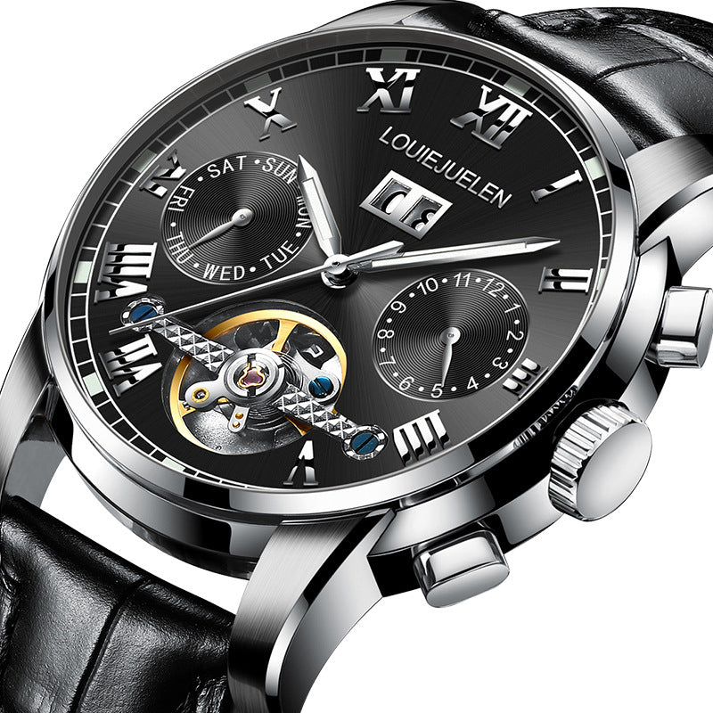 Men's fashion tourbillon multi-function automatic mechanical watch