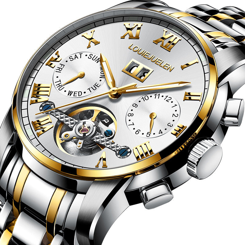 Men's fashion tourbillon multi-function automatic mechanical watch