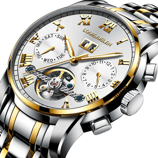 Men's fashion tourbillon multi-function automatic mechanical watch