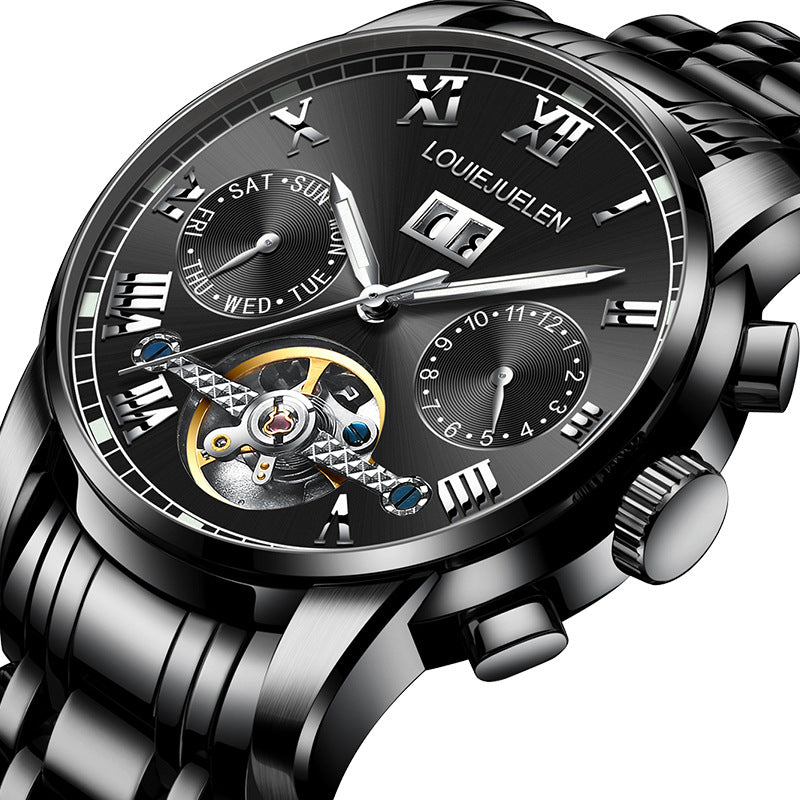 Men's fashion tourbillon multi-function automatic mechanical watch