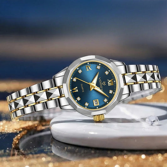Diamond Quartz Women's Watch Deep Sea Blue gradual change dial