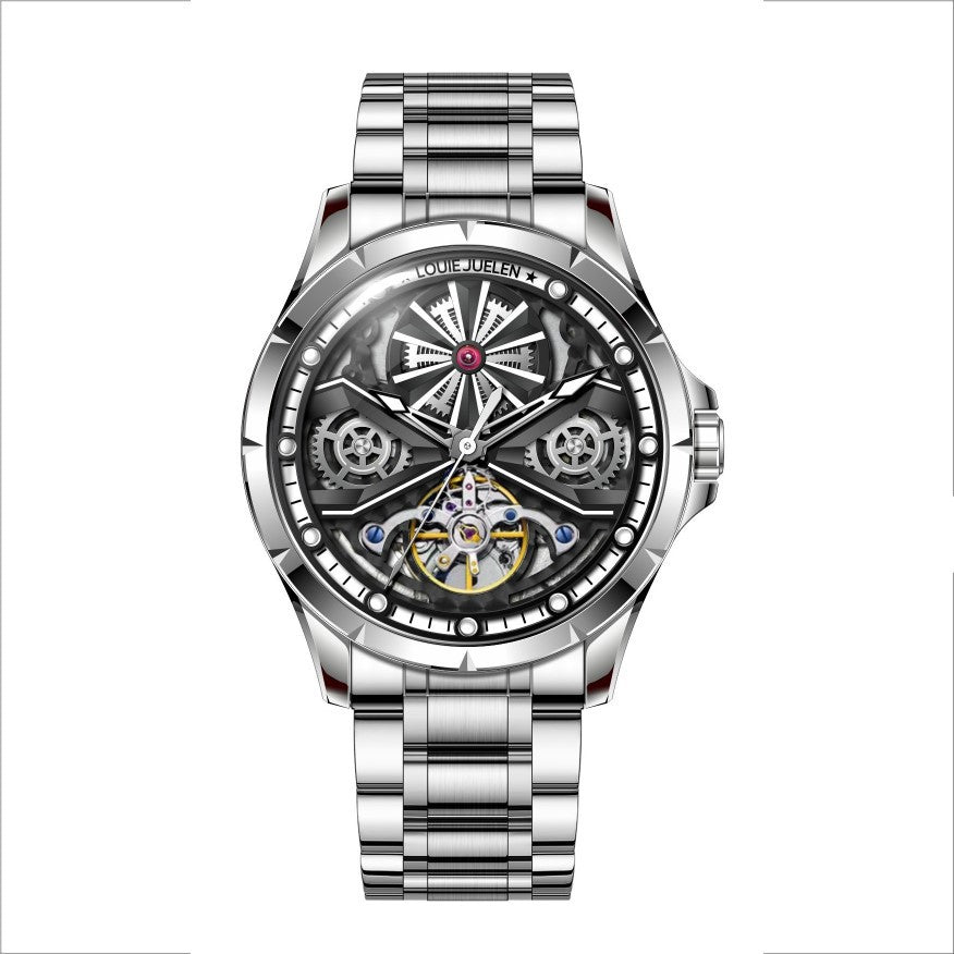Waterproof luminous automatic mechanical watch men's hollow business