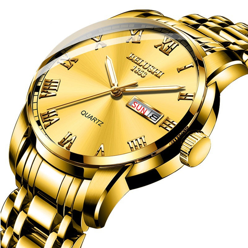 Steel belt fashion men's watch waterproof quartz watch