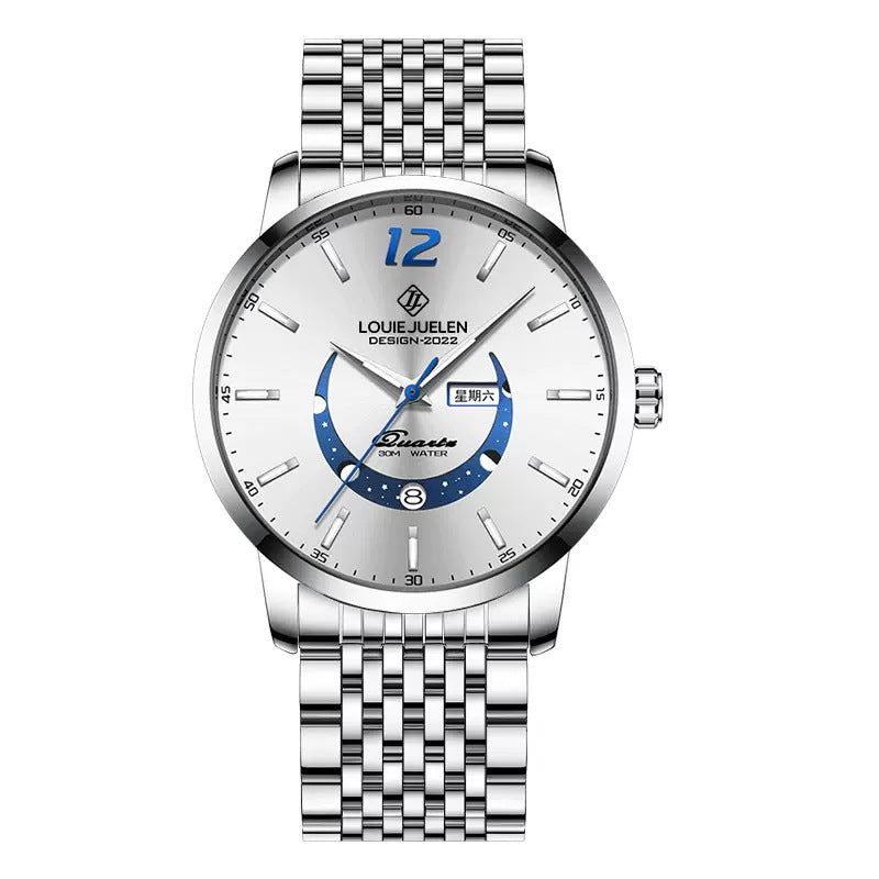 Master Moon Phase Luminous Waterproof Men's Quartz Watch