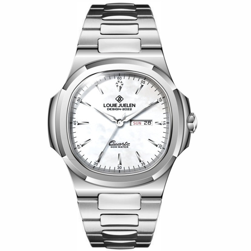 Quartz watch men's double calendar luminous watch