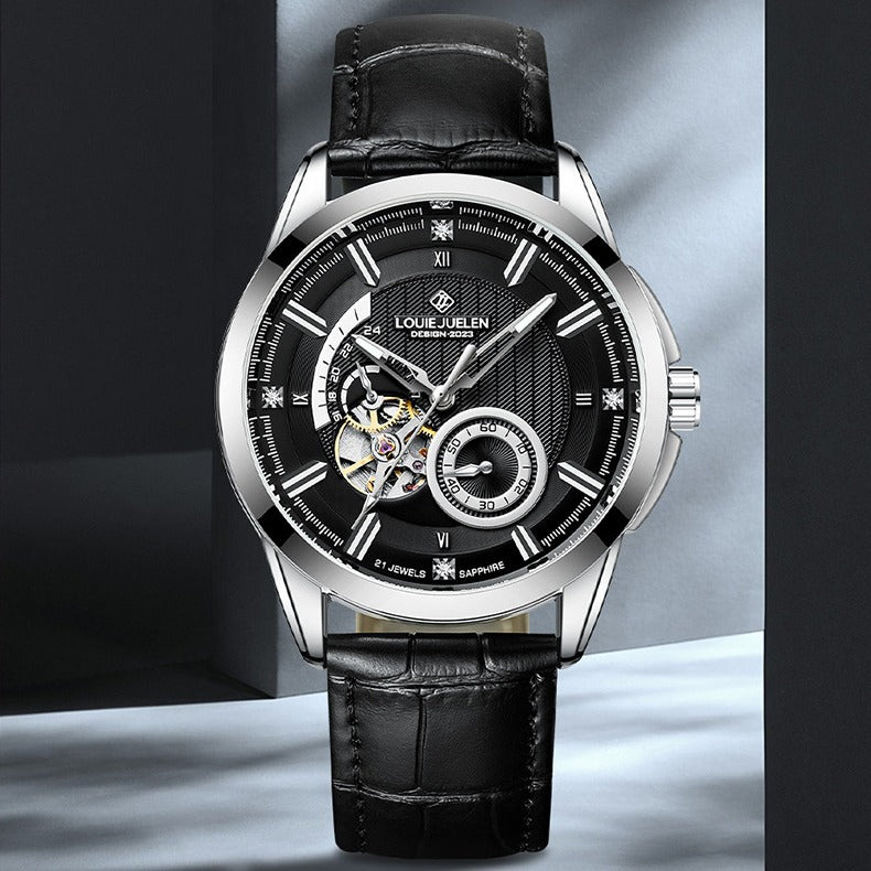 Business men's luminous mechanical watch