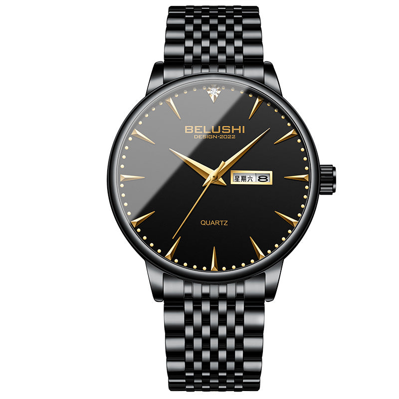 Business stainless steel with waterproof men's fashion quartz watch