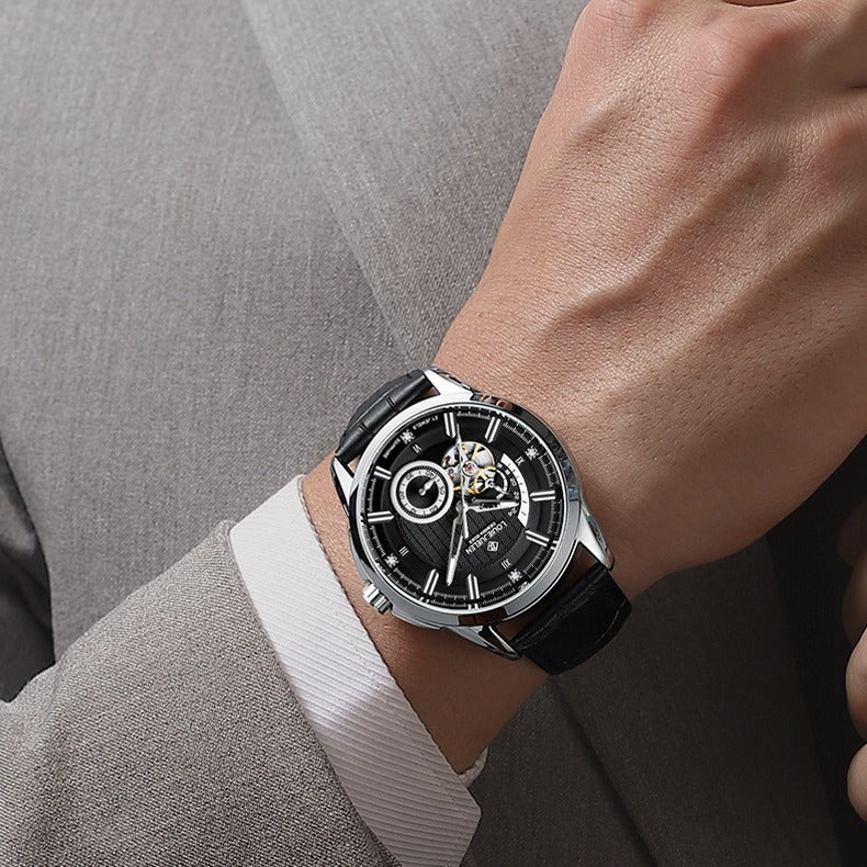 Business men's luminous mechanical watch
