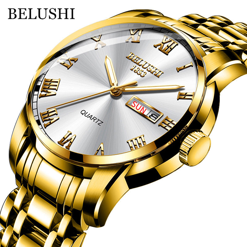 Steel belt fashion men's watch waterproof quartz watch
