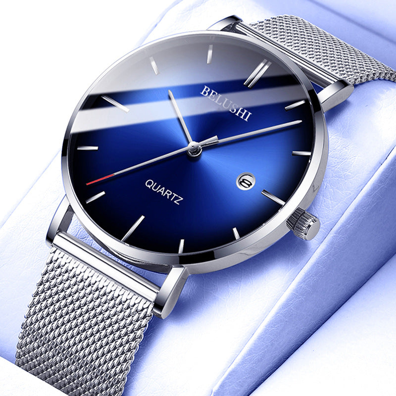 Blu-ray ultra-thin fashion men's quartz watch