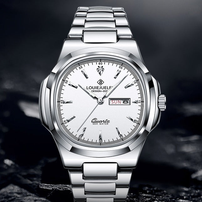 Quartz watch men's double calendar luminous watch
