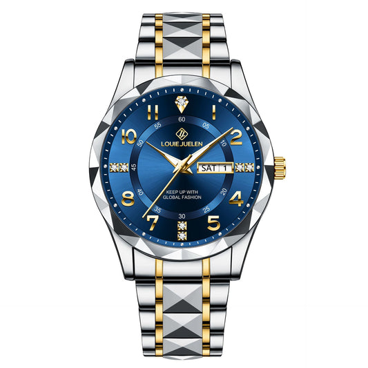 Men's Business Quartz Watch Fine Steel Strap Watch