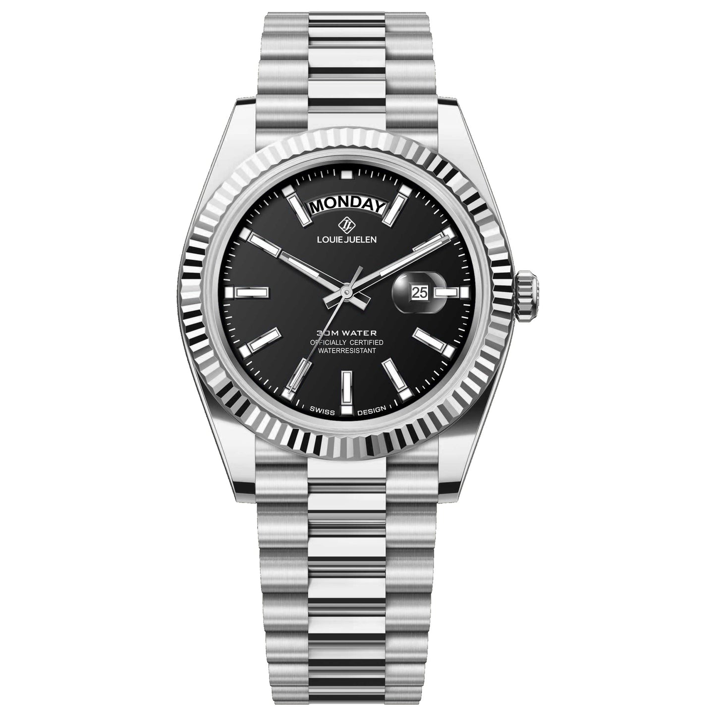 Men's Steel Belt Calendar Quartz Watch