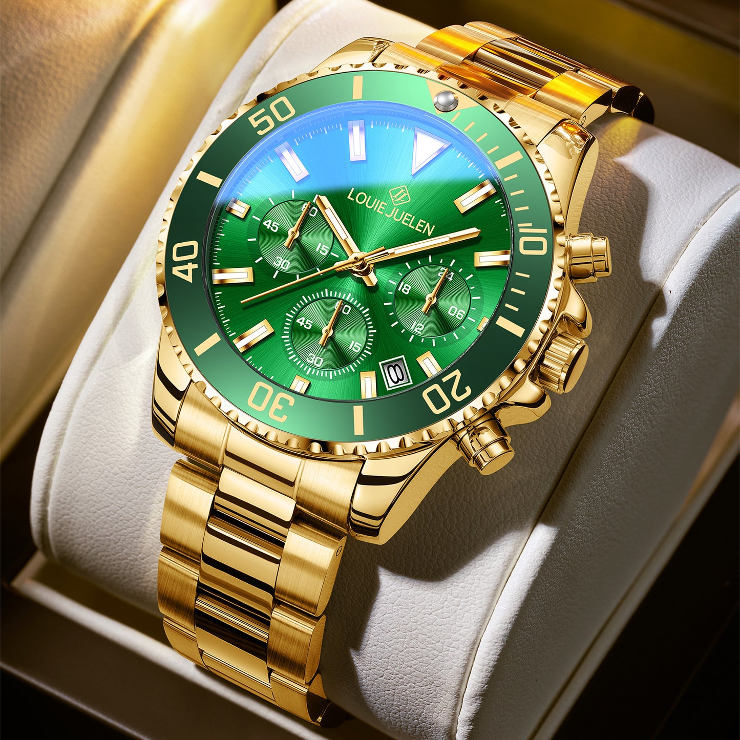 Men's Green Chronograph Watch