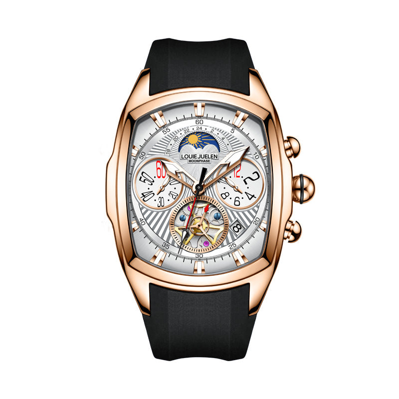 Double small disc chronograph quartz watch hollow flywheel dial male