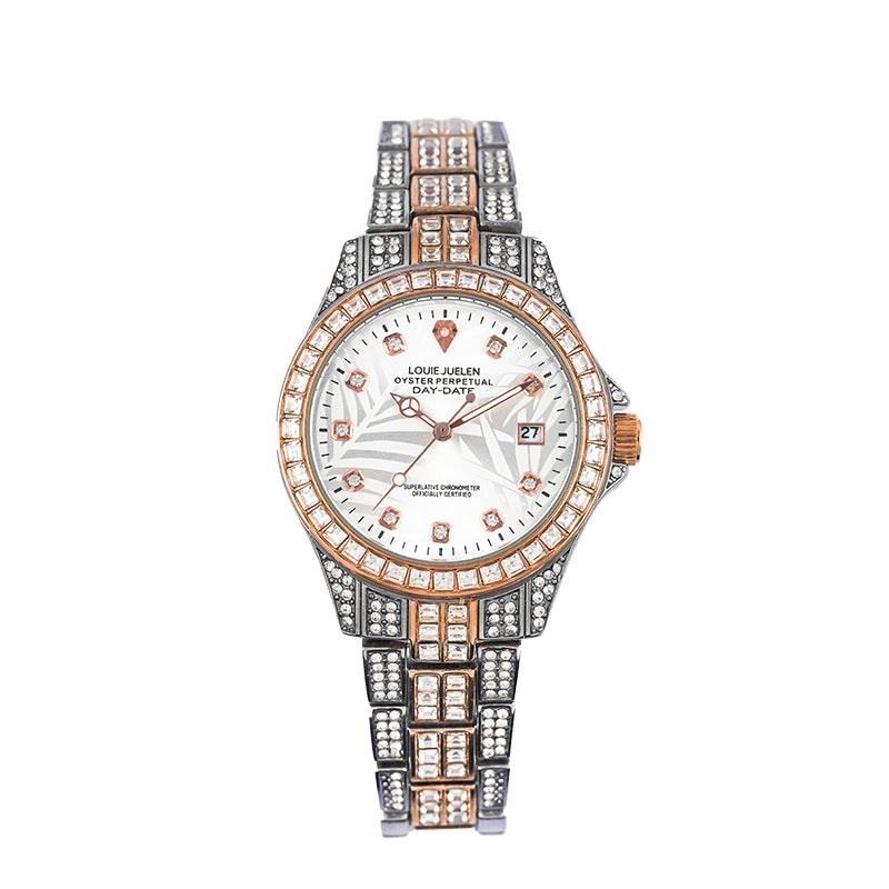 Steel Belt Diamond Women's Quartz Watch
