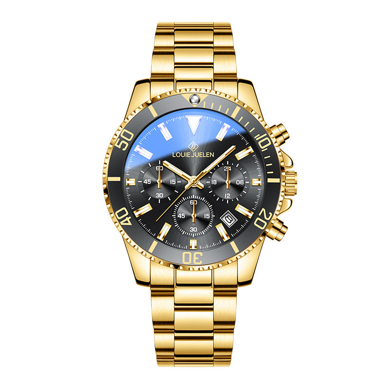 Popular real three-eye men's mechanical watch