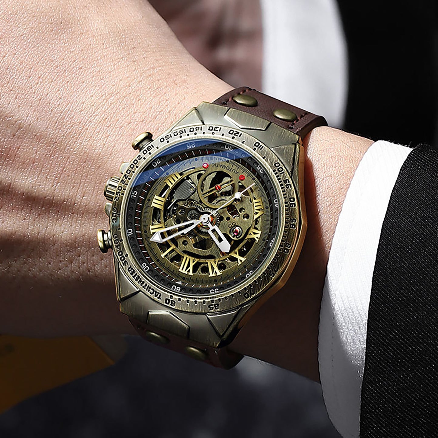 Men's Bronze Automatic Mechanical Watch