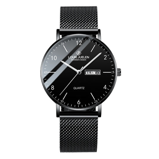 Men's waterproof luminous fashion mesh belt quartz watch