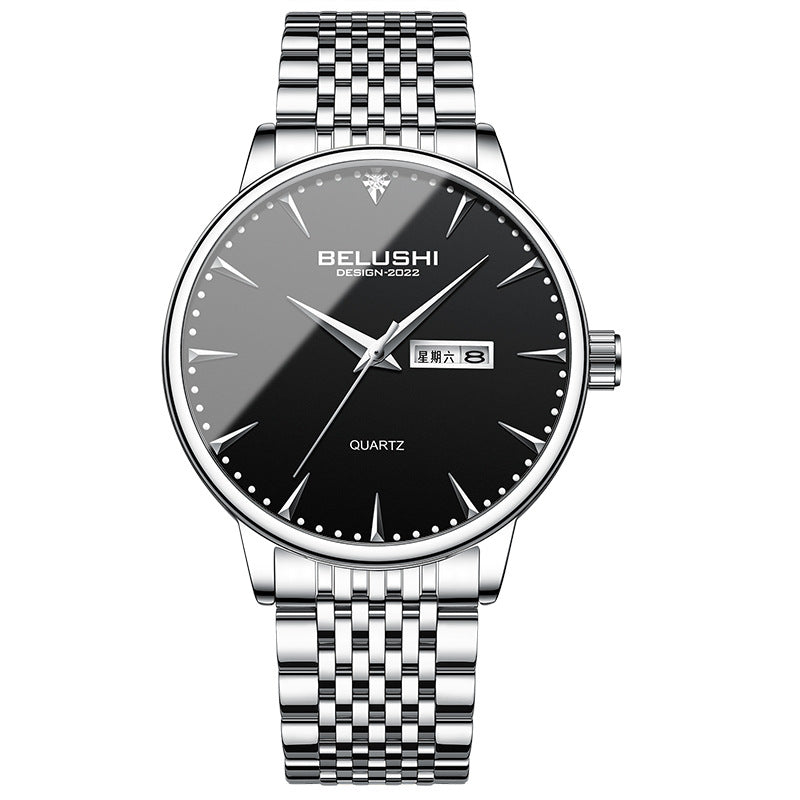 Business stainless steel with waterproof men's fashion quartz watch