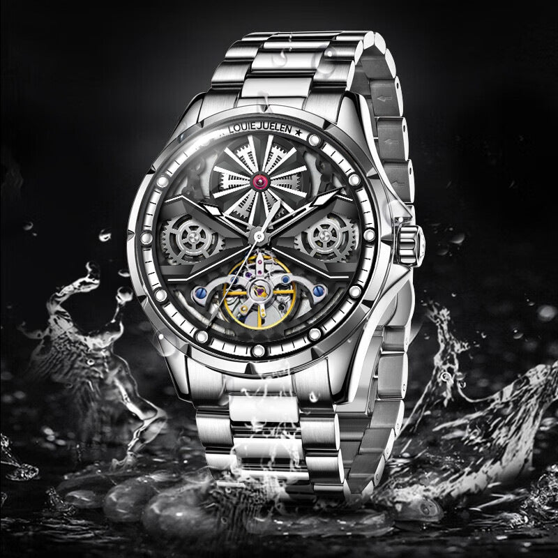 Waterproof luminous automatic mechanical watch men's hollow business