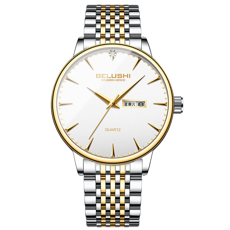 Business stainless steel with waterproof men's fashion quartz watch
