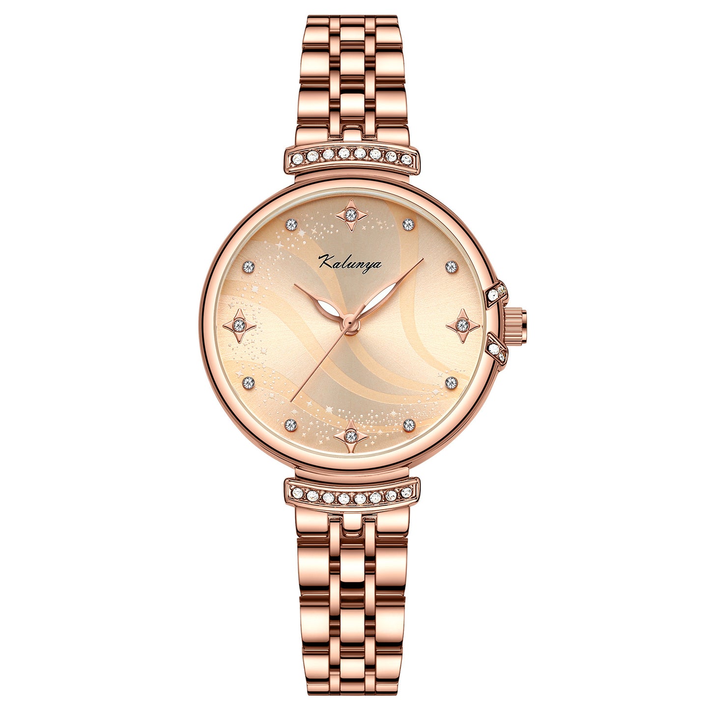 Women's waterproof quartz watch rose gold
