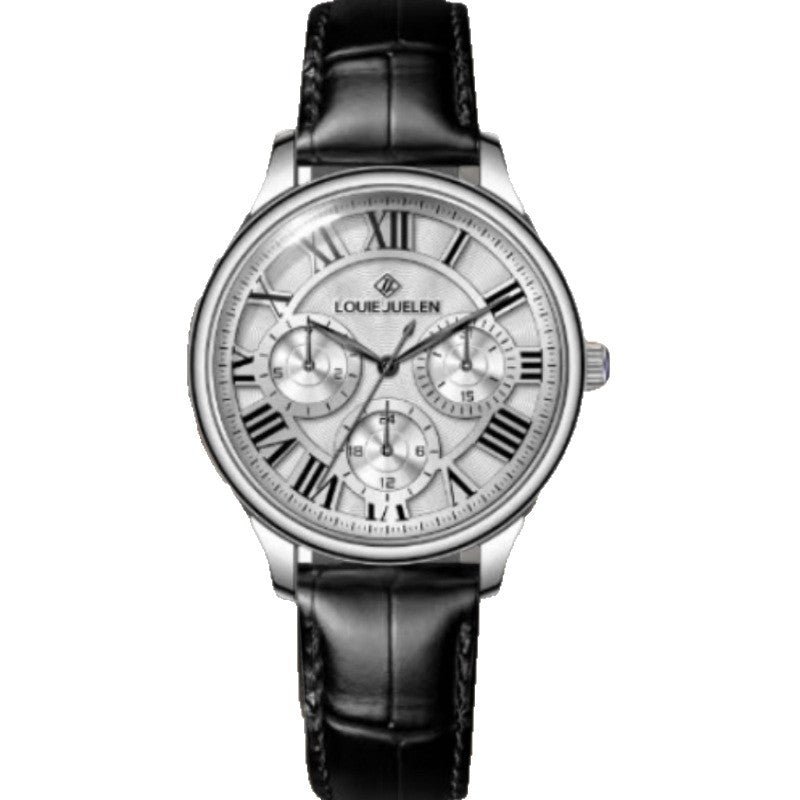 Multifunctional mechanical women's watch leather strap