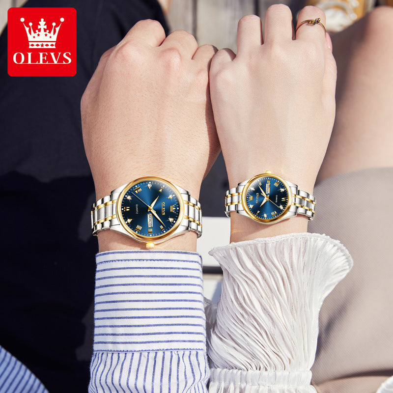 Elegant Couple Diamond Quartz Watches