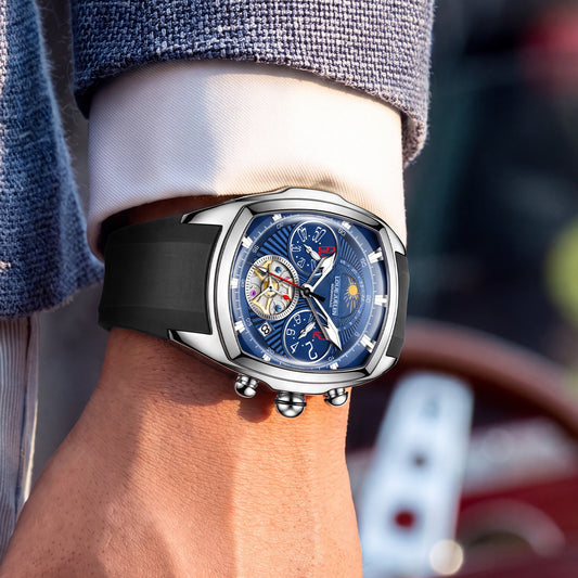 Double small disc chronograph quartz watch hollow flywheel dial male