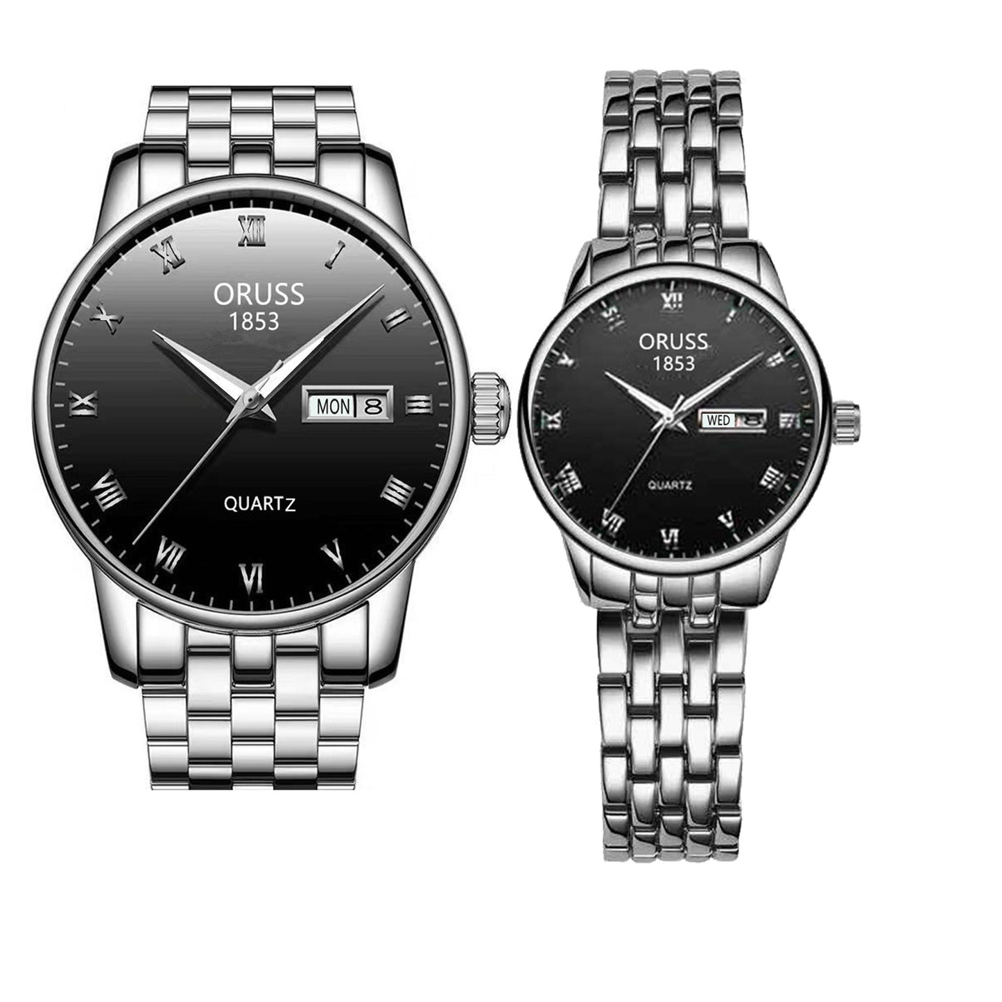 His & Hers Tungsten Steel Couple Watches