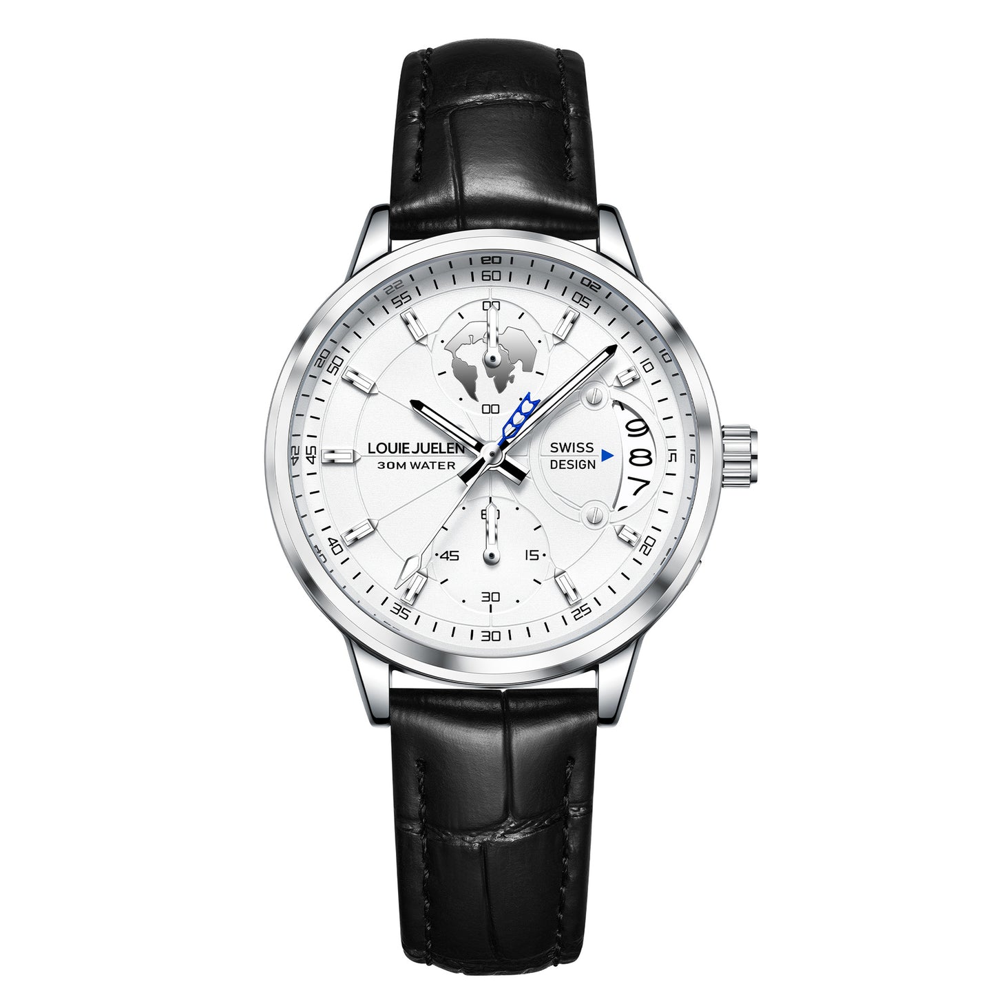 Fashion business leather luminous quartz watch men