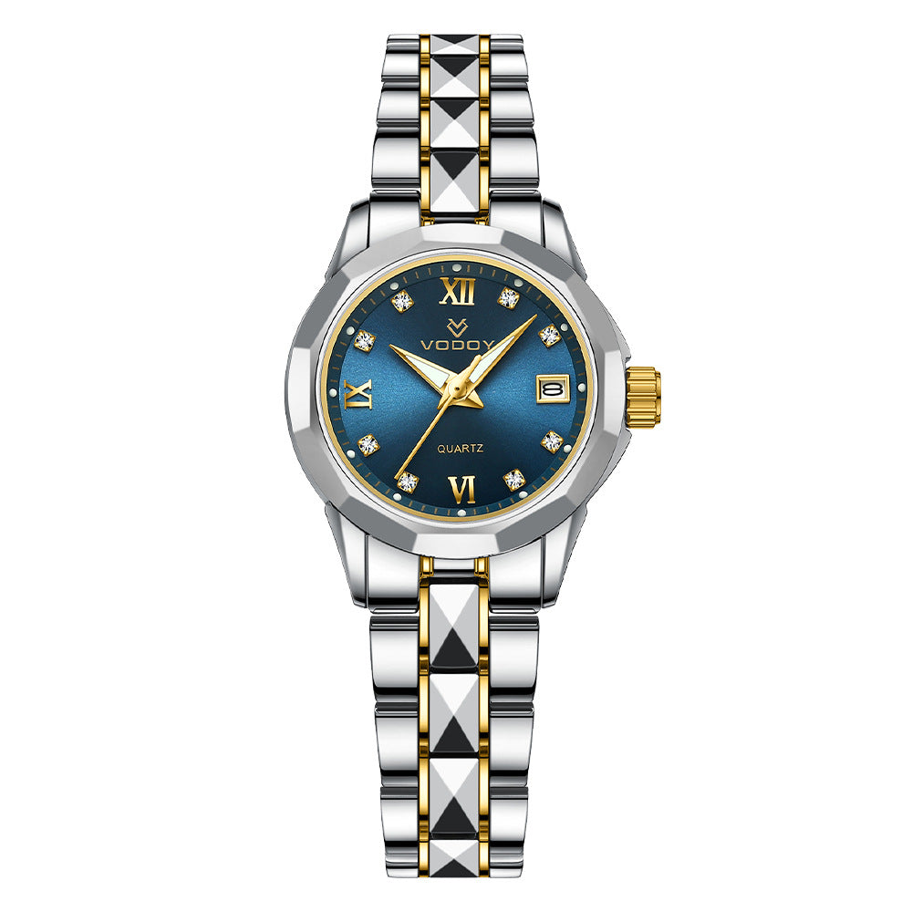 Diamond Quartz Women's Watch Deep Sea Blue gradual change dial